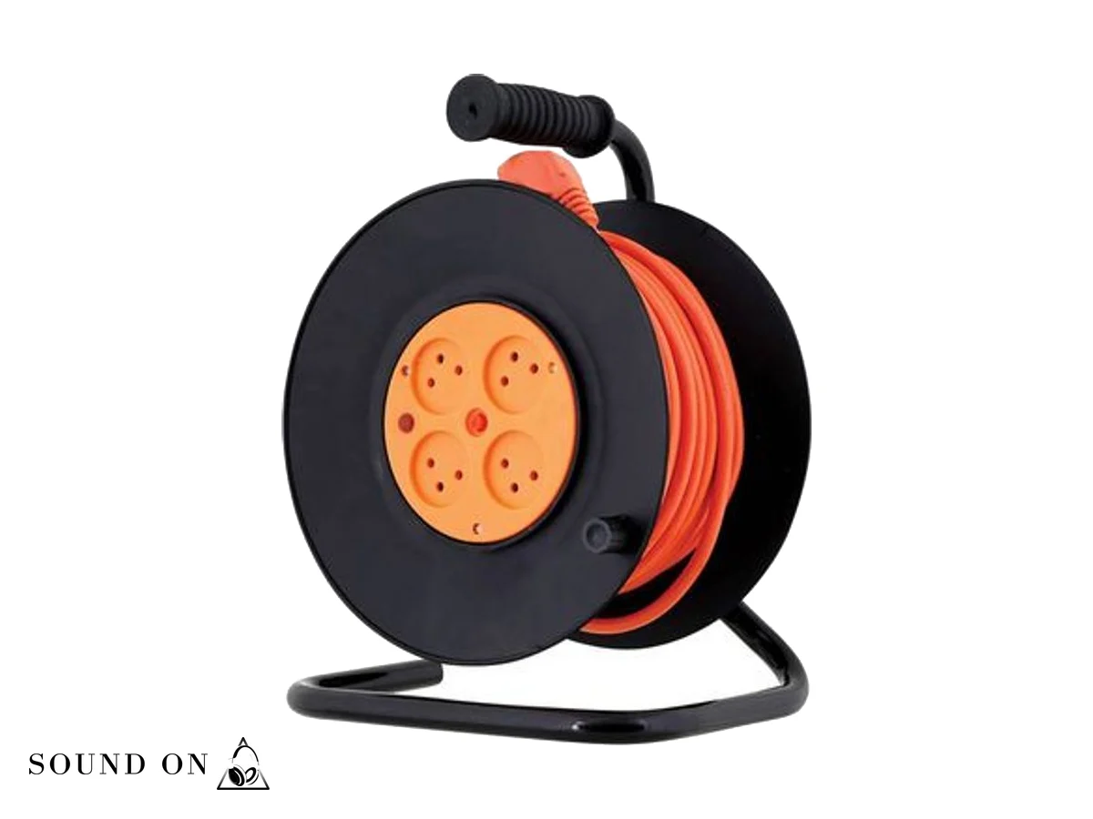 תוף מאריך 25 מטר 3x1.5 מ״מ עם 4 שקעים Waisboard DCR25